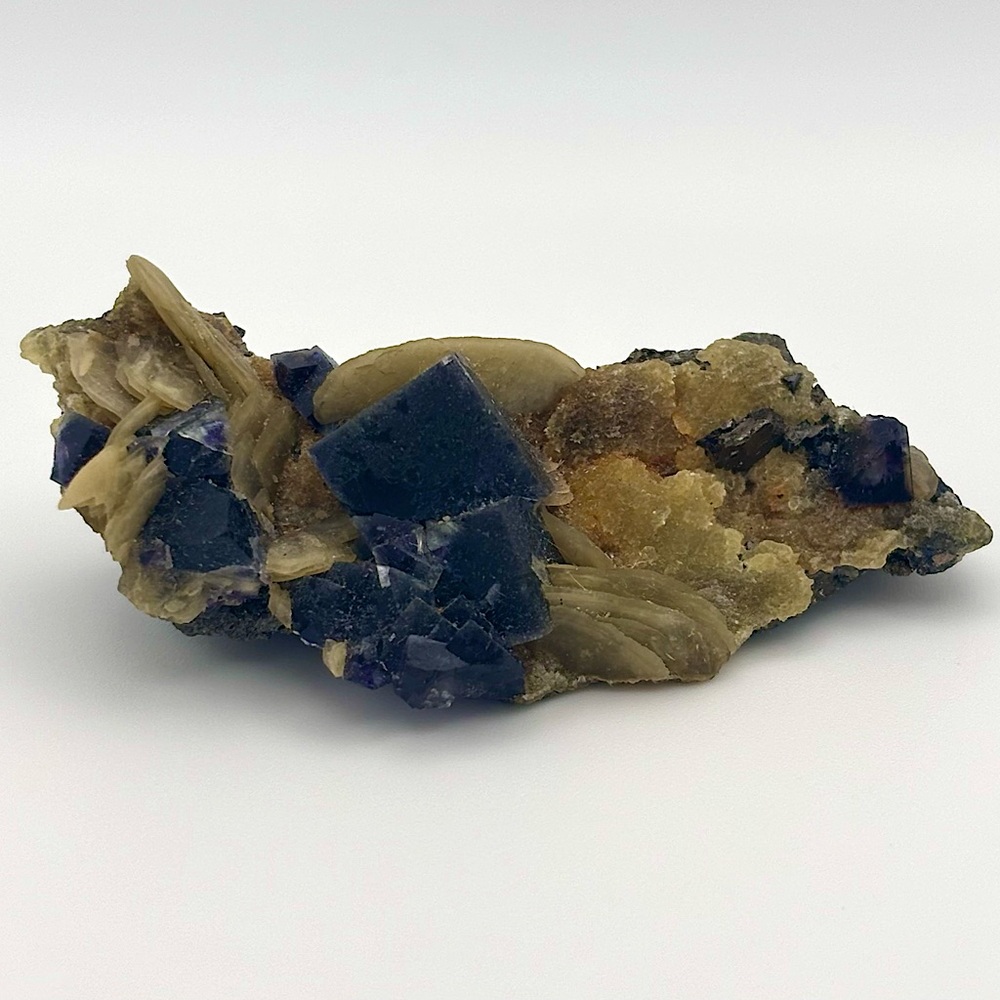 Fluorite Pyrite Matrix Dogtooth Calcite Muscovite Cluster Raw Crystal Specimen